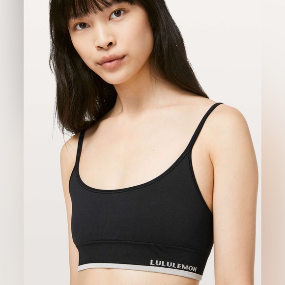 Lululemon Iconic Sweat Bra in Black / Ocean Mist Sz 4 - Picture 2 of 11